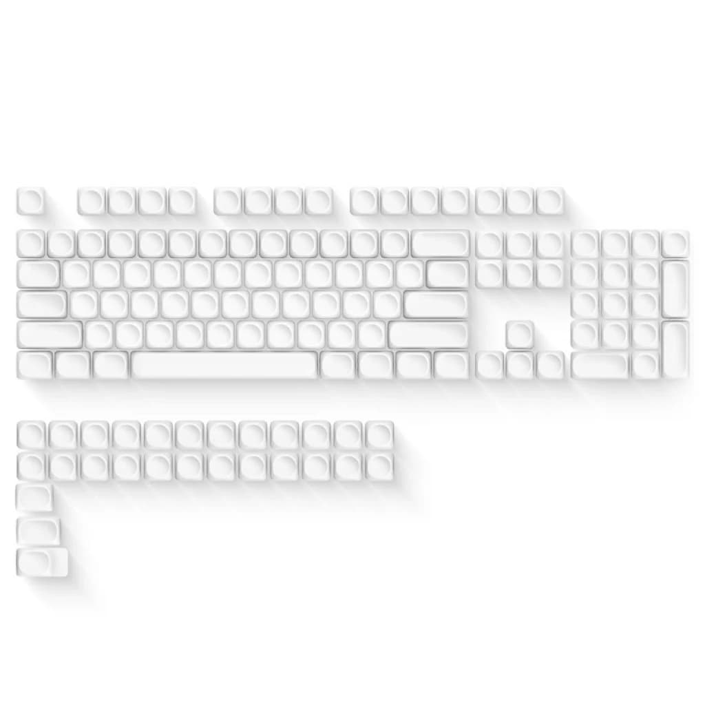 132 tasti Copritasti bianchi vuoti Profilo MOA Copritasto personalizzato per sublimazione della tintura PBT per tastiera meccanica MX 61/68/84/87/104/108
