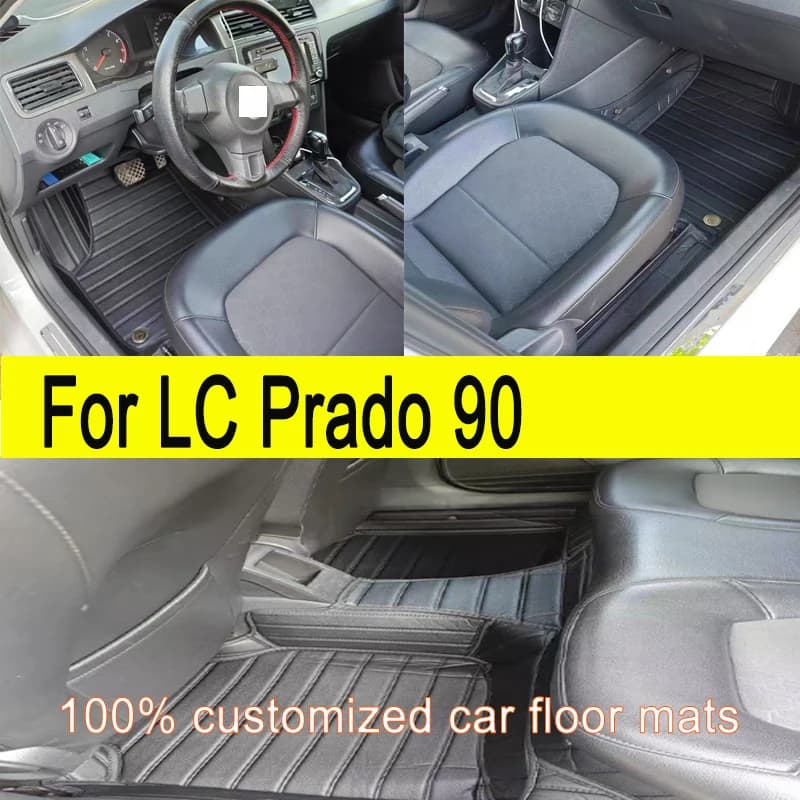 Tappetino per auto in pelle artificiale personalizzato per LC Prado 90 1996 1997 1998 1999 2000 Proteggi l'accessorio interno del tuo veicolo