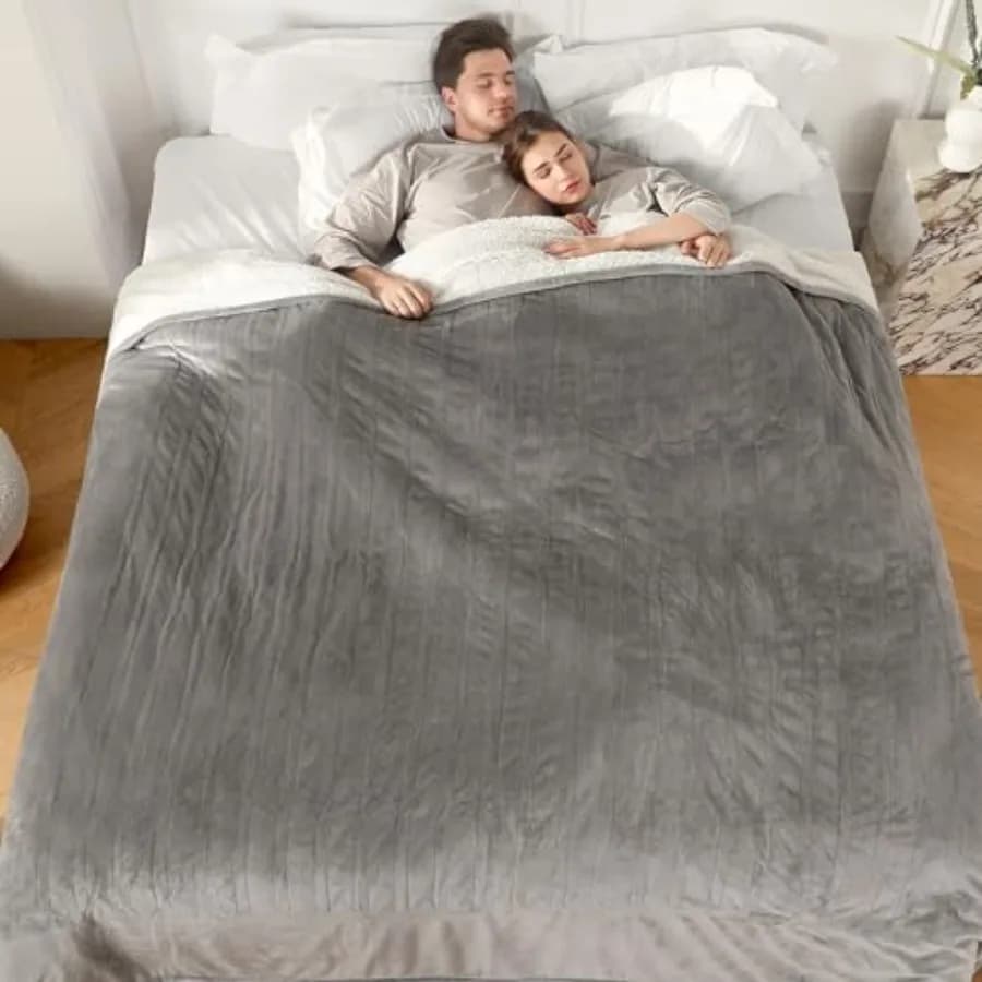 Coperta riscaldata Queen Size 84"x90" Coperta elettrica Queen Doppio controllo con 5 livelli di riscaldamento e 10 ore di spegnimento automatico di calore elettrico