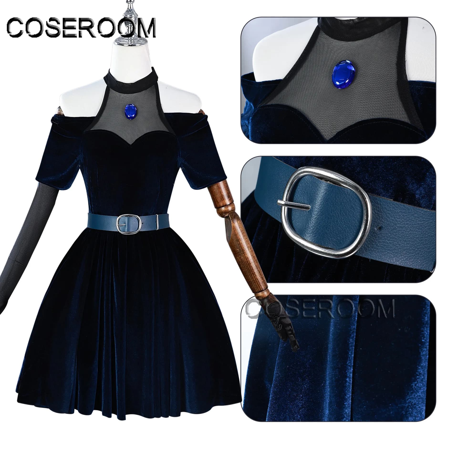 Costume Cosplay Anime Alien Stage Mizi, Abito Nero Splendido per Halloween, Outfit da Gioco per Donna