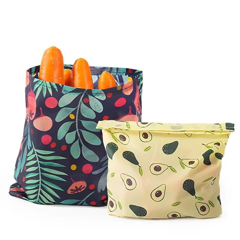 Set di sacchetti per la conservazione degli alimenti in cera d'api riutilizzabili senza plastica da 3 pezzi, zero rifiuti, sacchetto di stoffa per cera d'api fresca per pane, frutta e verdura