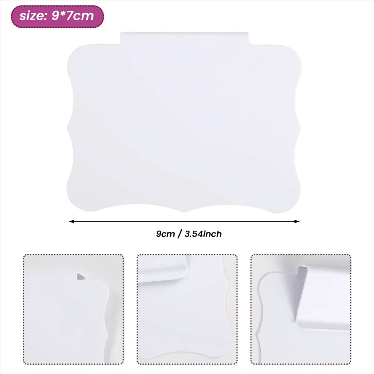 REST Set di 32 clip per etichette per cestini e penne, include 32 porta etichette per clip da cucina e 2 pezzi di gesso (bianco)