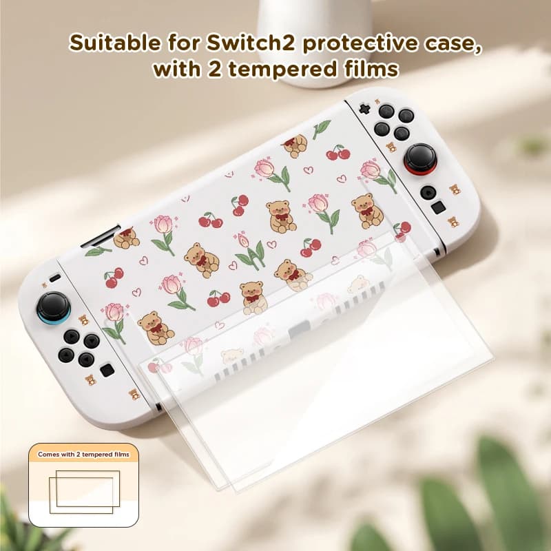 per custodia protettiva Switch NS2, soft shell in TPU, 20205 nuovo, con 2 pellicole temperate HD, guscio controller di gioco, dedicato Switch2