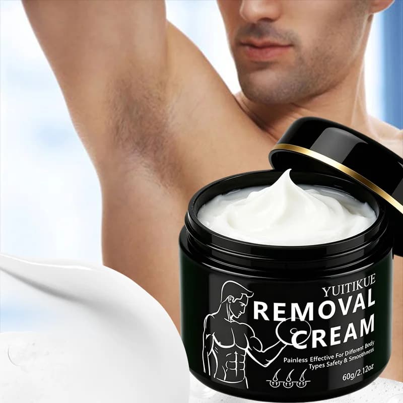 Crema Depilatoria per Uomo YUITIKUE, Sicura e Idratante, Rimozione dei Peli Indolore con Benefici per la Cura della Pelle