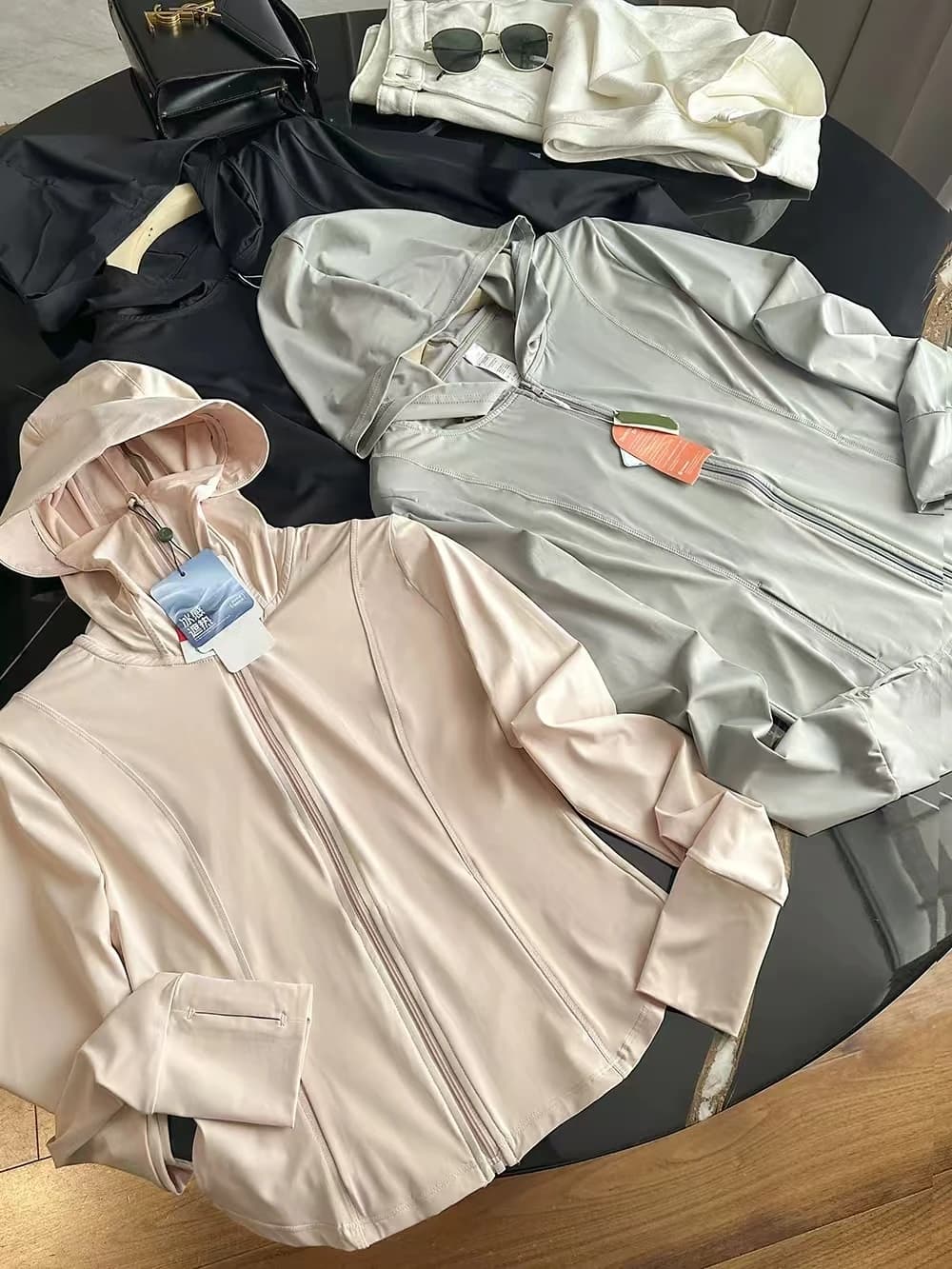 High Quality UPF50 UV Protection Quick Dry Cool Feeling Ice Silk Hooded Short Length Women's Sun Protection Clothing Jacket