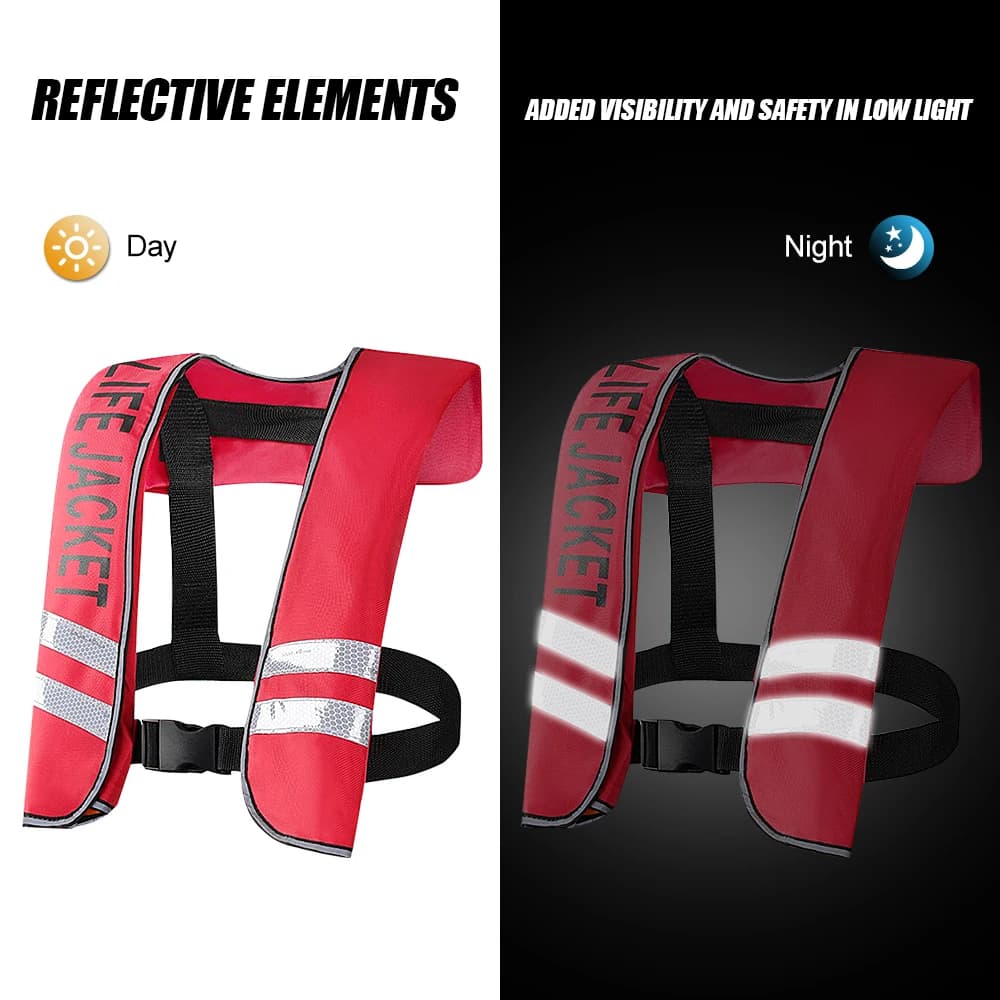 Inflatable Adults Life Jacket Adult Life Vest Safety Suit for Water Sports Kayaking Fishing Surfing Canoeing Survival Jacket