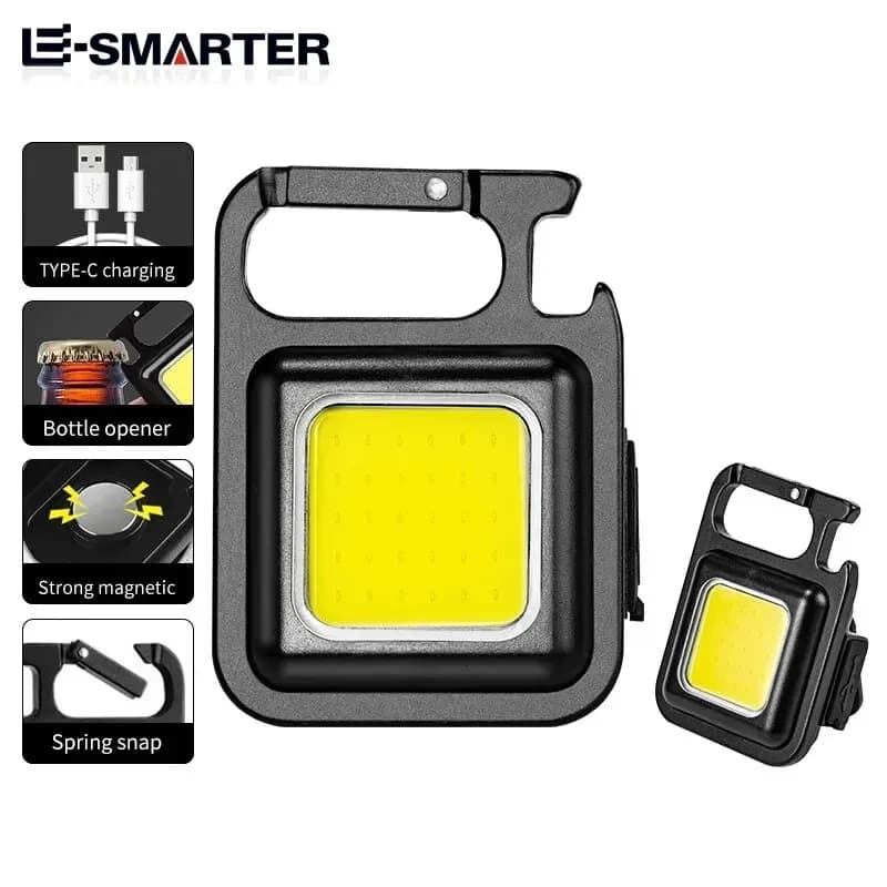 Mini Protable COB torcia portachiavi lampada 4 modalità di illuminazione torcia esterna impermeabile emergenza campeggio pesca luci da lavoro