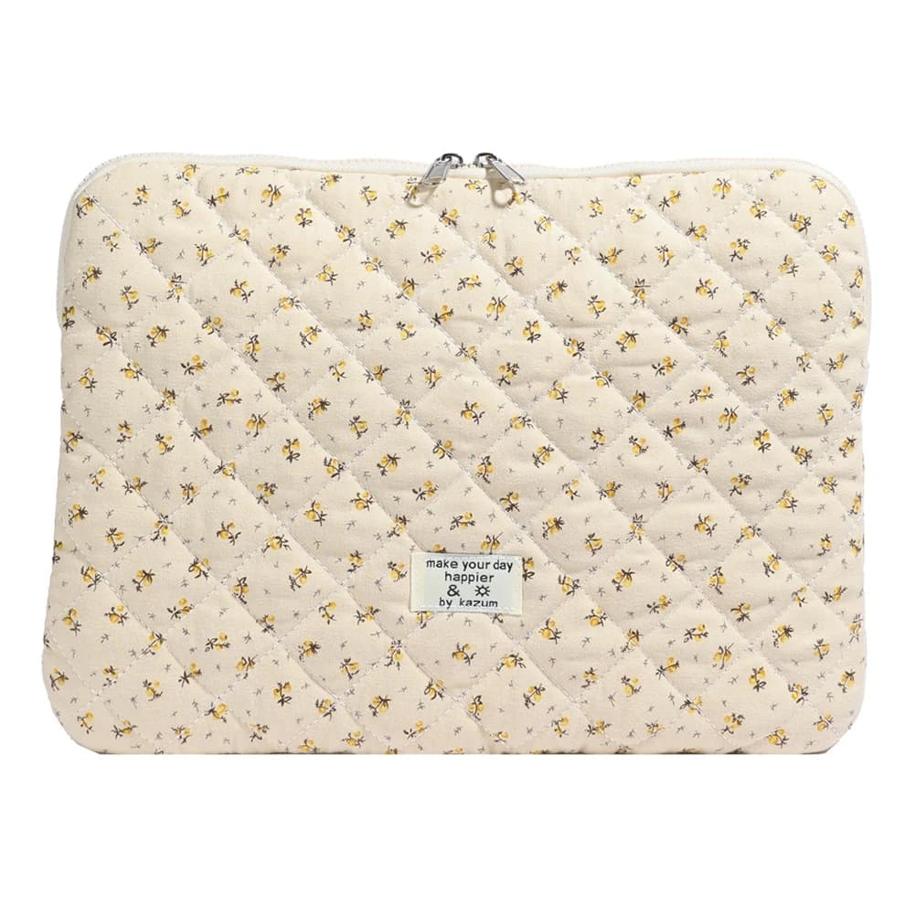 Custodia per laptop floreale Custodia da trasporto trapuntata per laptop Custodia protettiva per computer carina per tablet portatile da 11-15 pollici