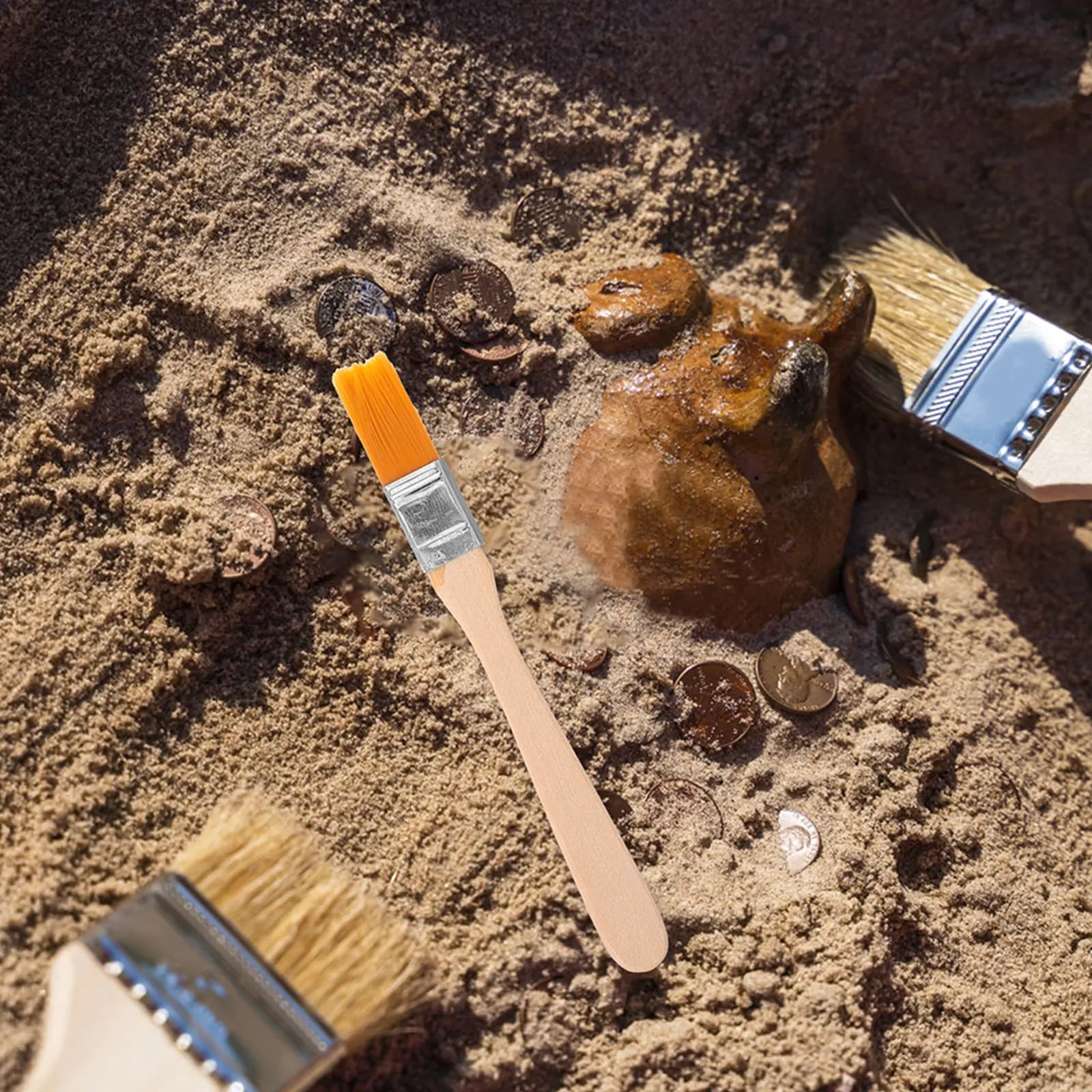 Set di Attrezzi per Scavo per Bambini, Kit Educativo con Martello, Scalpello e Spazzola in Legno per Esplorazioni Archeologiche all'Aperto