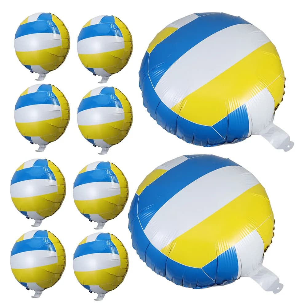10 Palloncini a Forma di Pallone da Pallavolo, 18 Pollici, Gonfiabili in Foil, Decorazioni per Feste di Compleanno, Articoli per Eventi a Tema Pallavolo