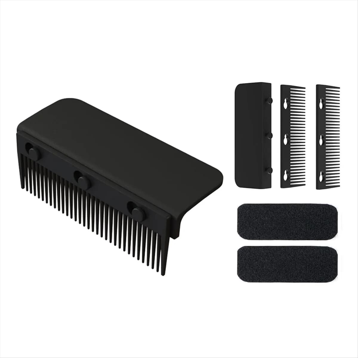 A71P Flat iron comb fitting with clip, comb with flat iron handle, flat iron hair plate comb, for iron plate black
