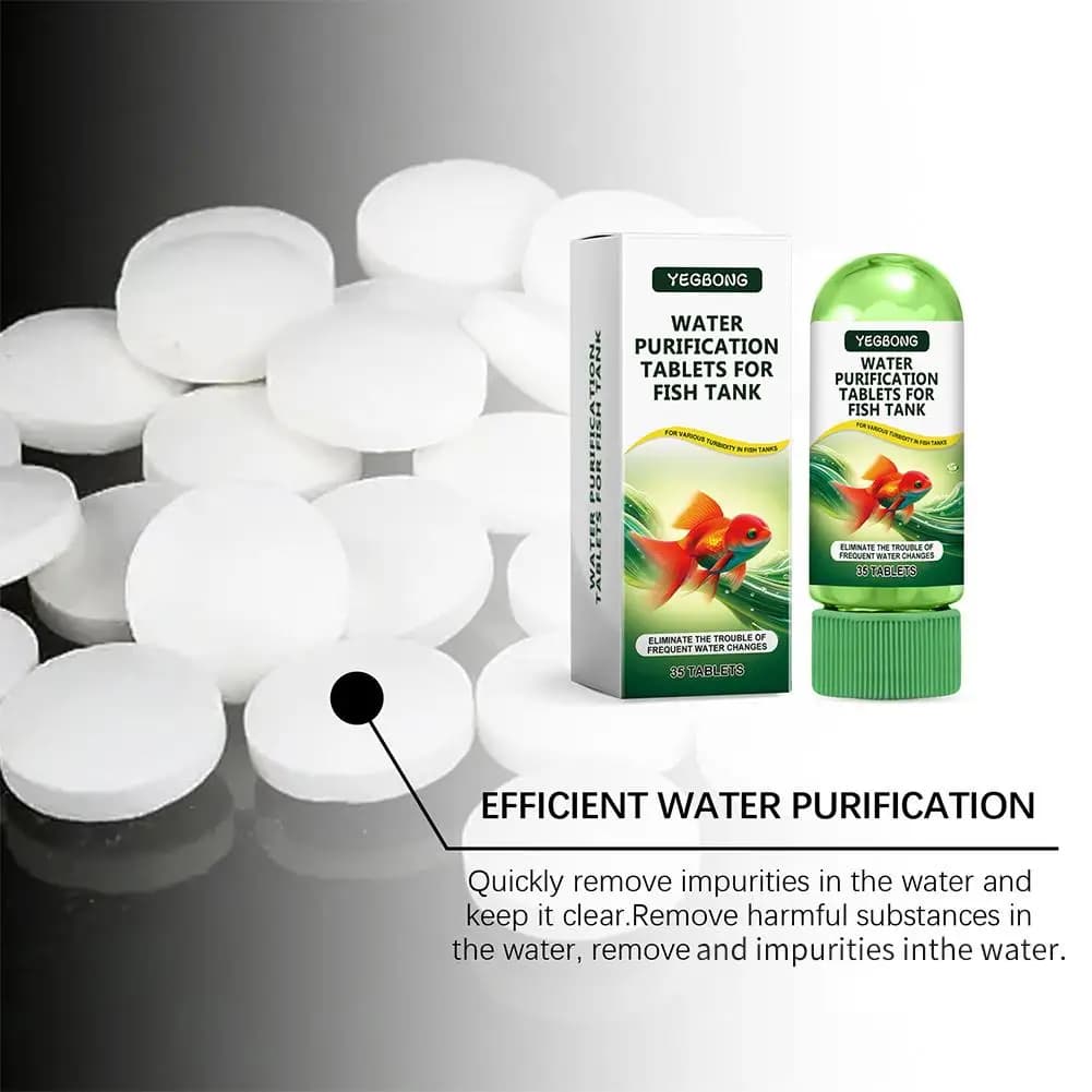Compresse per la Purificazione dell'Acqua, Purificatore Ecologico per Acquari, Soluzione Detergente ad Azione Rapida per Vasche dei Pesci, Chiarificante per Acqua d'Acquario