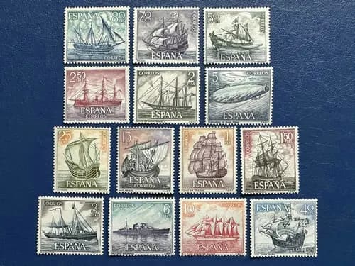 Spain Post Stamps Postage Year1964 Spanish Armada Engraved Set Real New 14 Collectible Postage Stamps Material For Scrapbooking