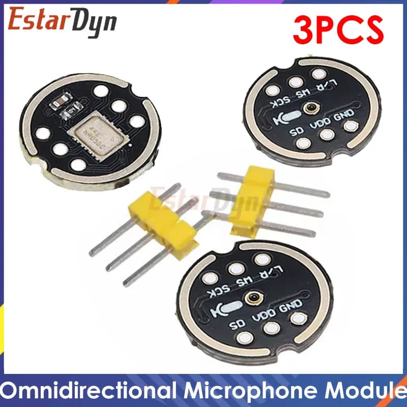 I2S interface of the MEMS INMP441 microphone module from 3 pieces | High precision Omnidirectional | Compatible with ESP32/Arduino with low power