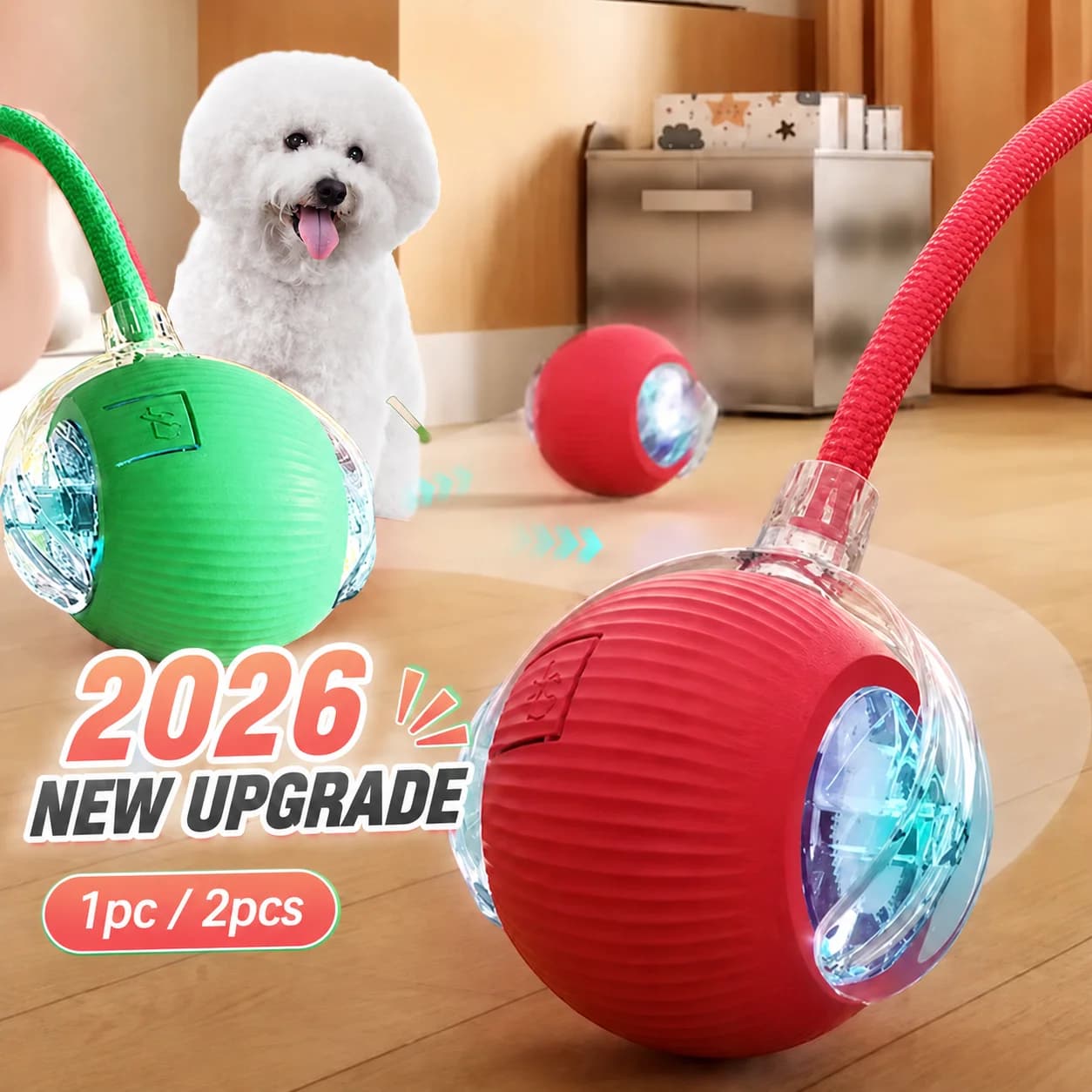 New interactive toy for dogs, dog ball with rechargeable automatic rolling, interactive toy for smart puppies, toy with smart dog balls