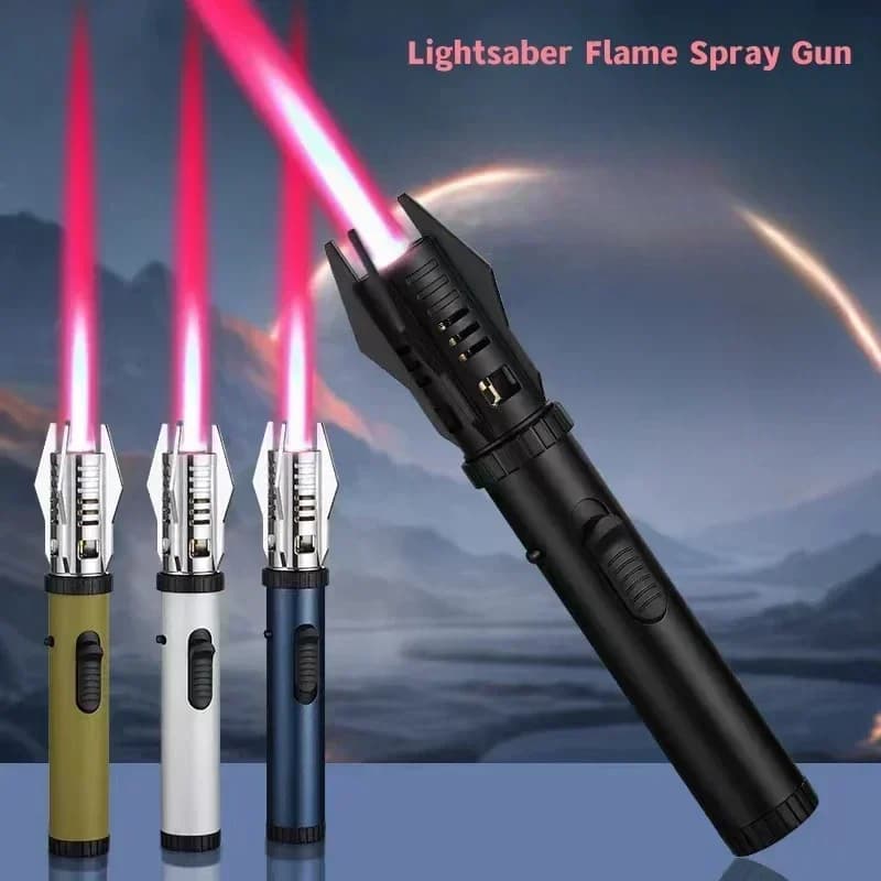 HOT Pistola per saldatura ad alta temperatura Antivento Forte fiamma rossa Torcia a gas butano Accendino per barbecue all'aperto Cucina Accendini per sigari Fumatori