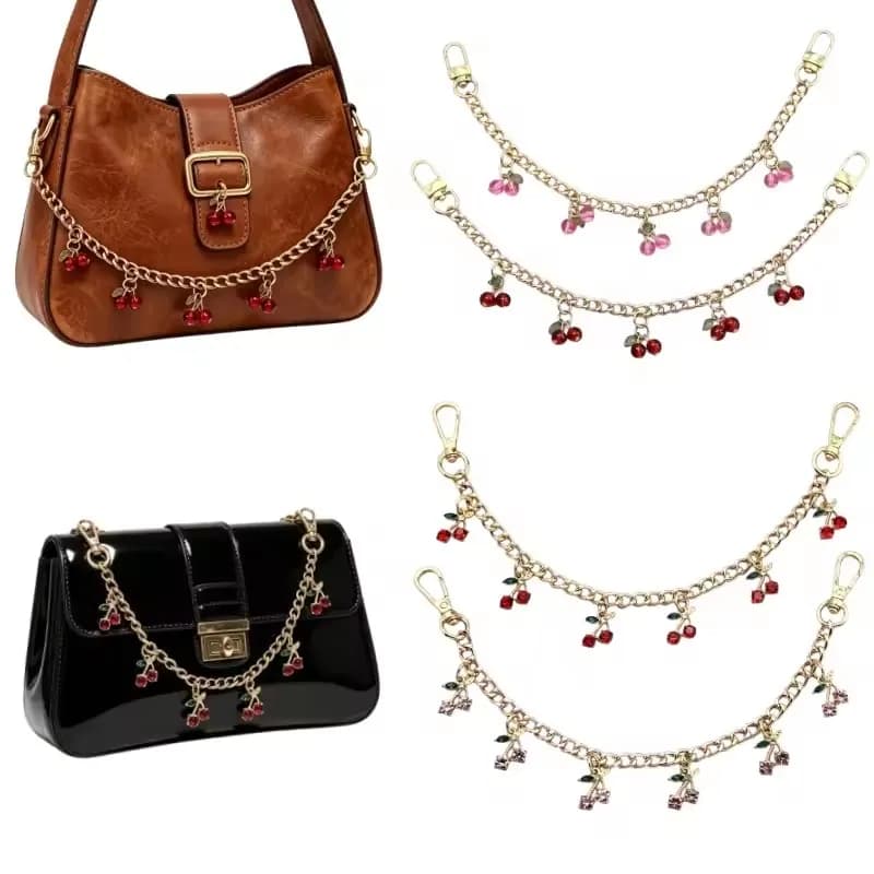 Elegante Ciondolo a Forma di Fragola Fai-da-Te per Borse da Donna, Portachiavi a Forma di Ciliegia, Charm per Borse Scolastiche, Regalo Perfetto per la Festa della Mamma