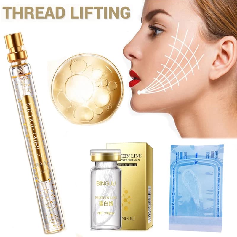 Nuovo Filler per il viso filo di proteine di collagene assorbibile Face Lift linea di fibroma di seta grassoccia intaglio essenza Anti invecchiamento fare all'ingrosso