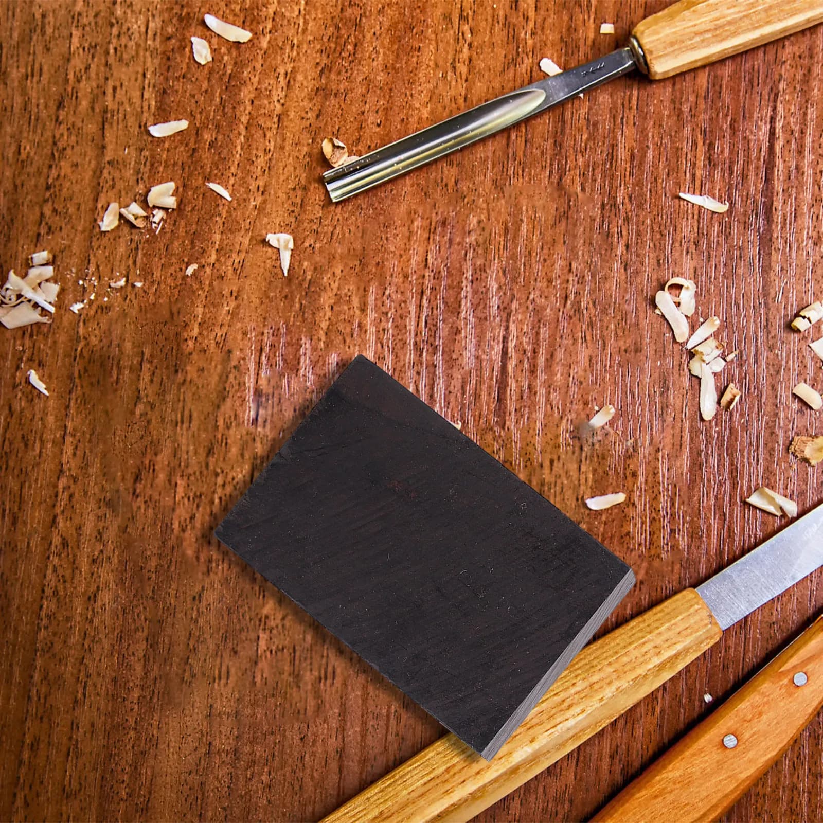 10 Pezzi Blocchi di Legno Neri Rettangolari per Intaglio, Materiale per Lavorazione del Legno 5x3.3x1.3cm, Pannelli in Legno Grezzo per Fai da Te