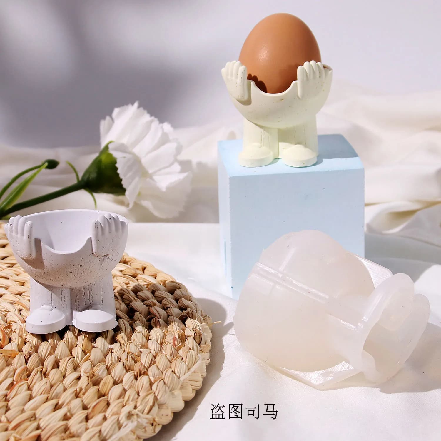 DIY Egg Cup Silicone Mold Creative Egg Rack Table Utensils Cartoon Design Plaster Vessel Mold Succulent Pot Epoxy Resin Molds
