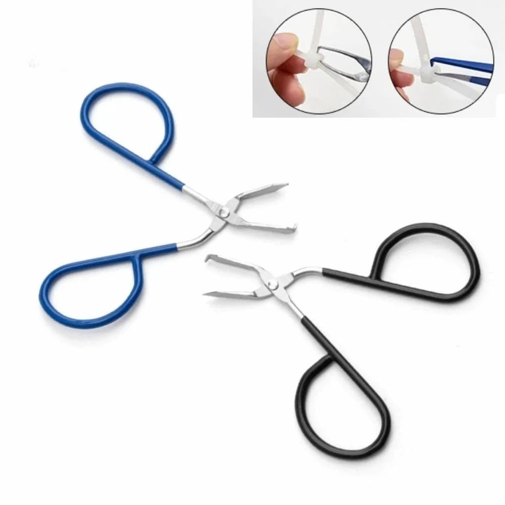 Stainless Steel Cable Tie Opener Reusable Bent Tip Zip Tie Cutter Silicone Handle Compact Cable Tie Release Pliers