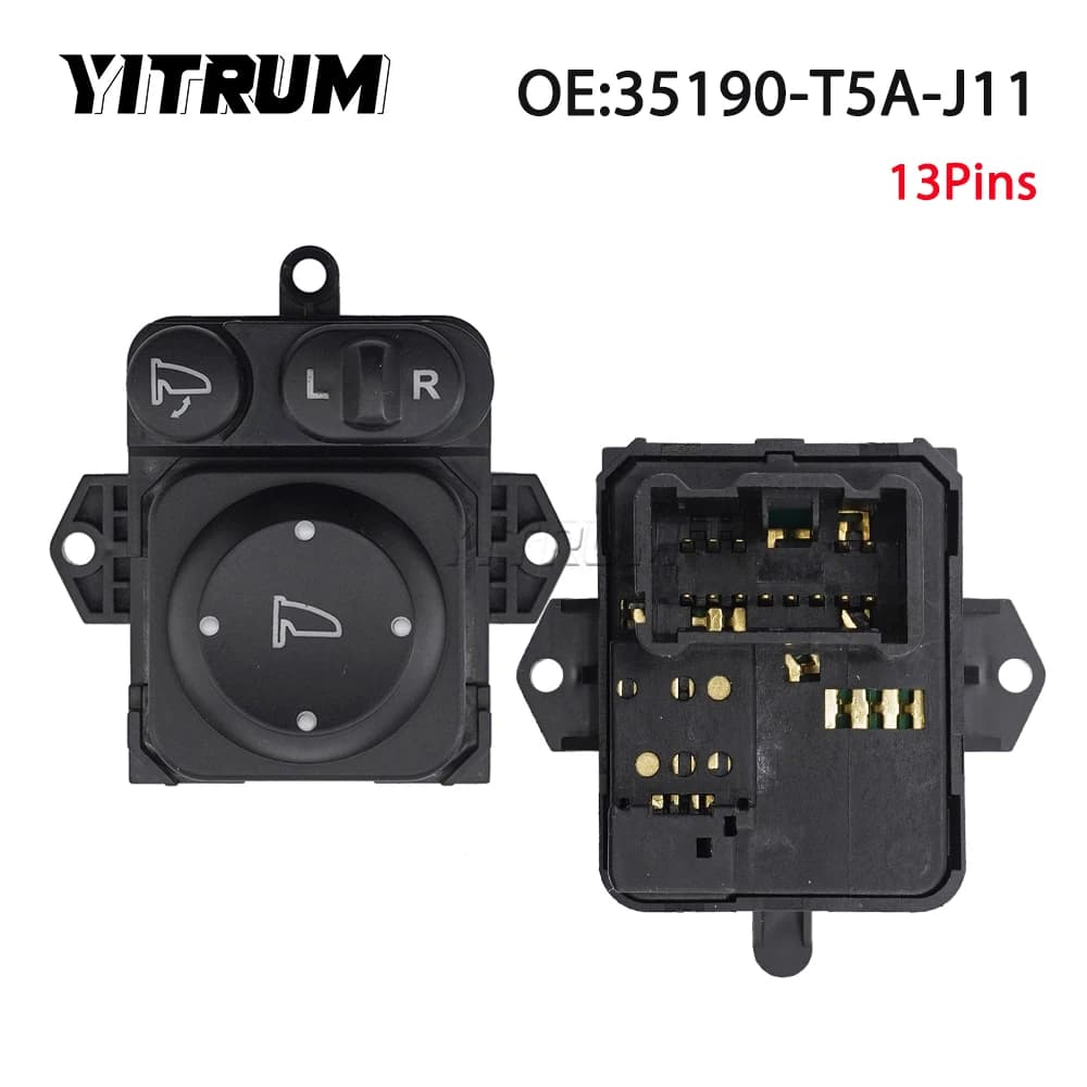 YITRUM 35190-T5A-J11 35190-T5A-J01 35190-T5A-J010 Interruttore di regolazione del controllo dello specchio per 12-17 HONDA CRV ODYSSEY XR-V CU2 ELYSION