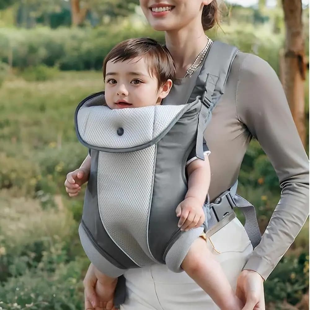 Avvolgimento ergonomico per canguro neonato, facilmente regolabile, 4 in 1, marsupio frontale, cintura per seggiolino da anca, traspirante