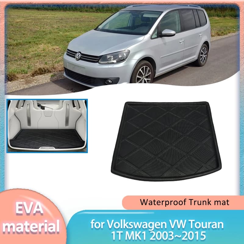 Per Volkswagen VW Touran 1T MK1 2003 ~ 2015 Bagagliaio di un'auto Zerbino Boot Liner Cargo Vassoio Da Terra Bagagli Tappeto Copertura Impermeabile Accessori