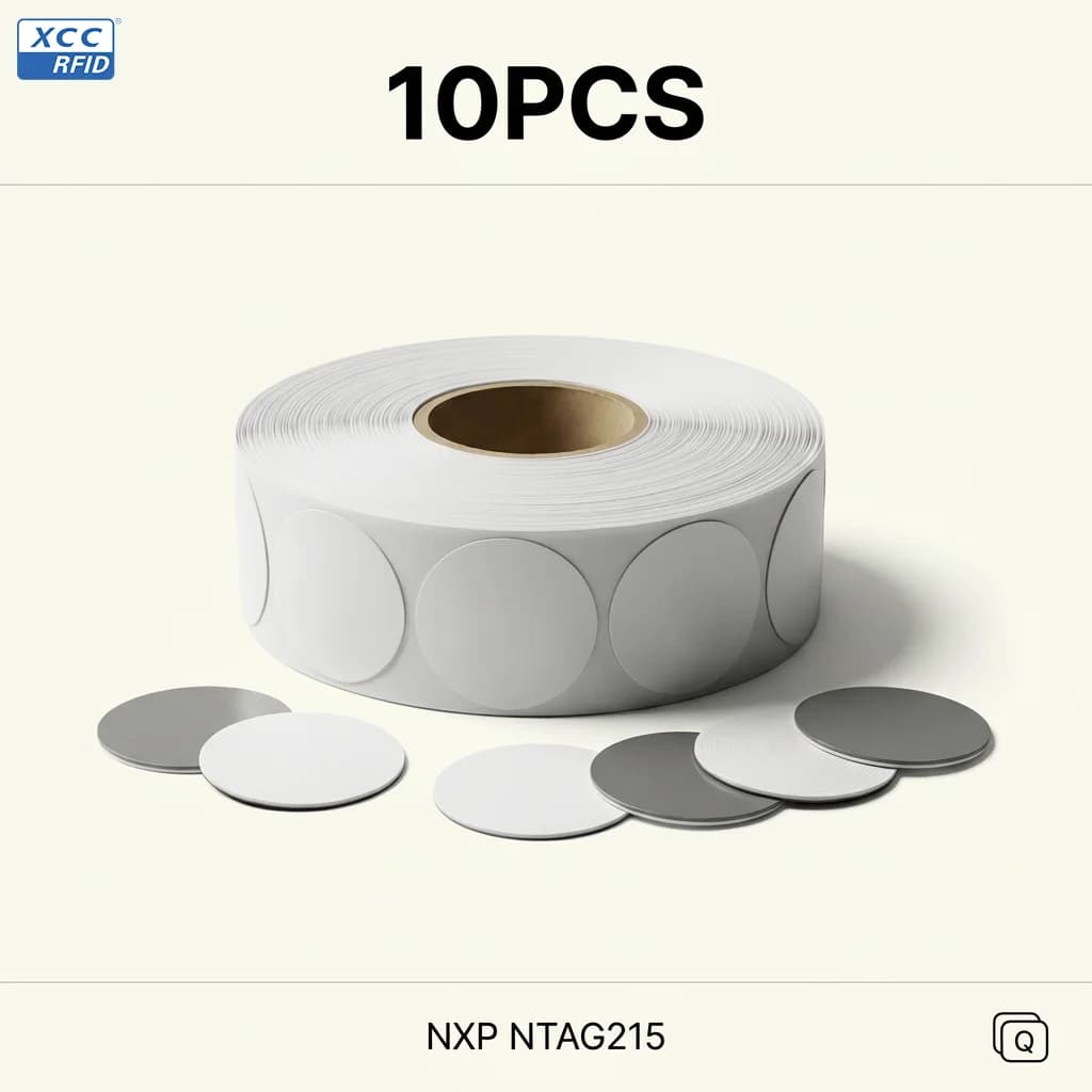 10 pezzi di etichette RFID anti-metallo NTAG215, adesivi NFC su metallo, etichette NFC riscrivibili per tutti i dispositivi cellulari abilitati NFC