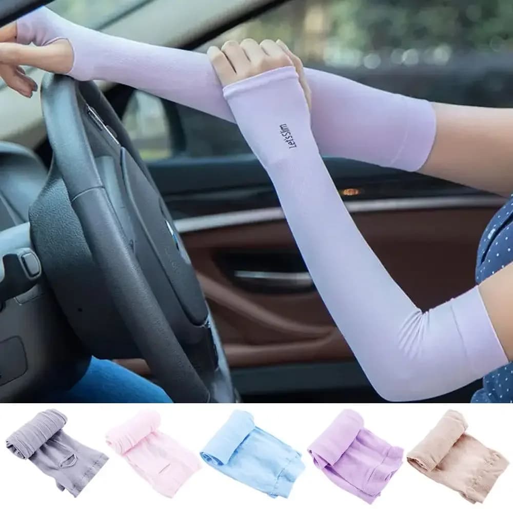 Ice Sleeves Cycling Gloves Women Sunscreen Sleeves Sun UV Protection Hand Cover Sun Protection Gloves Half Finger Sleeves