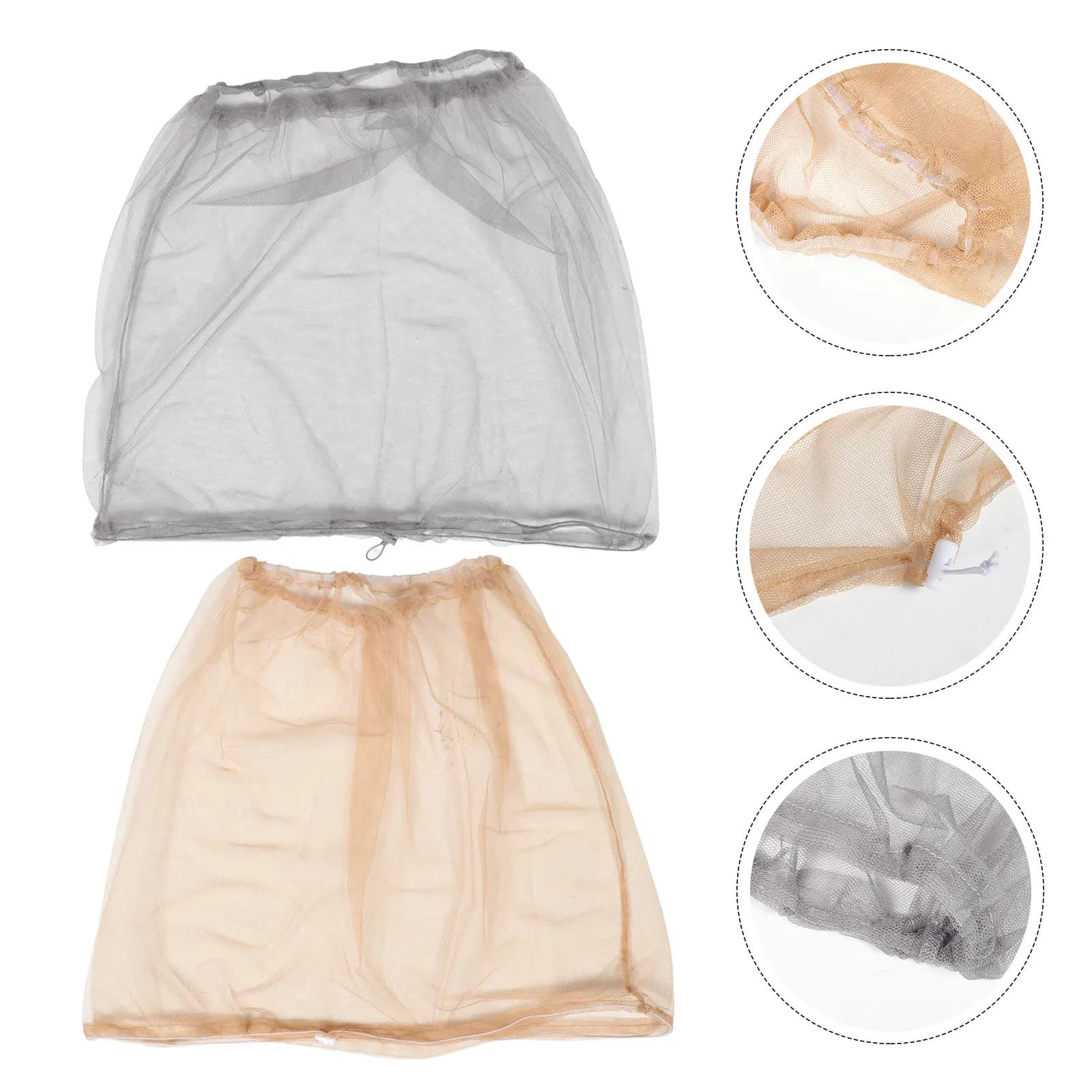 Mosquito Head Net Hat 2 Pack Fine Mesh Breathable Sun Shield for Fishing Beekeeping Gardening Outdoor Work
