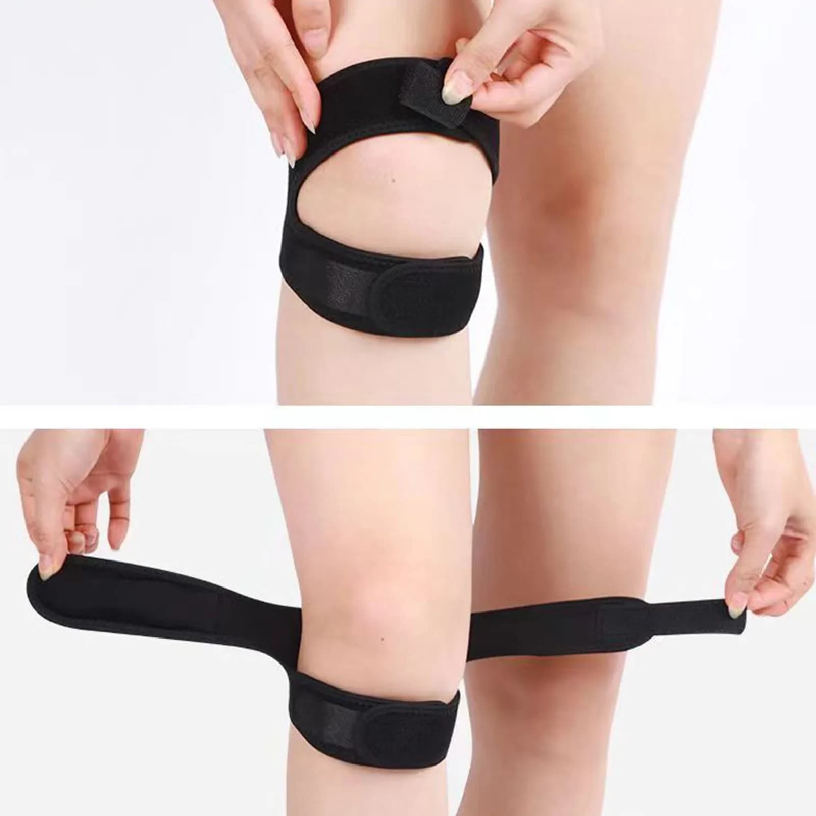 1 pz ginocchiera sportiva doppio ginocchio rotuleo tendine rotuleo cinturino di supporto tutore protezione aperta fitness fascia avvolgente per ginocchio