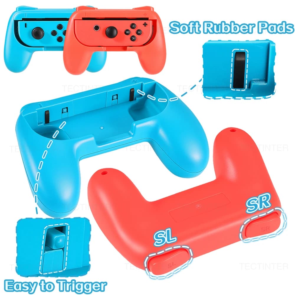 Custodia per impugnatura per controller joystick da 2 pezzi per Nintendo Switch e supporto per gamepad OLED supporto per accessori di gioco NS Switch