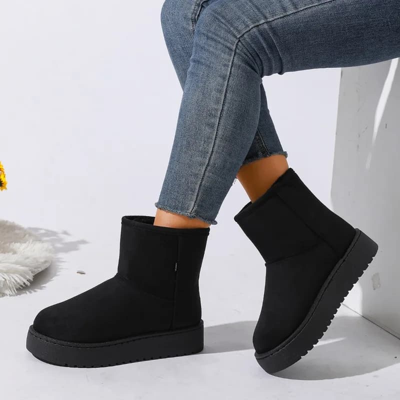Winter new style round-toe fashionable thick-soled snow boots, comfortable and versatile, large size women's cotton shoes 2026