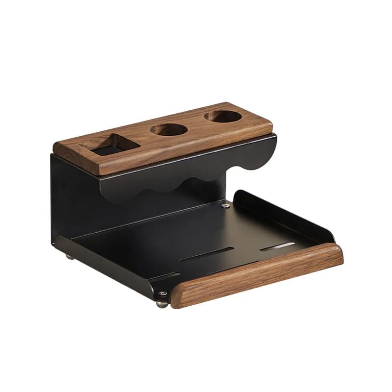 Electric toothbrush holder in Walnut, Organizer for Bath, Dentifricio and Collutorio