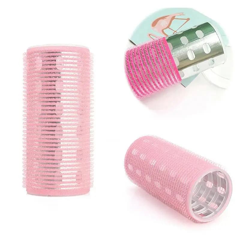 8Pcs Bangs Styling Roller Set Aluminium Silver Core Self Grip Hair Curlers for DIY Volume Easy Hairdressing