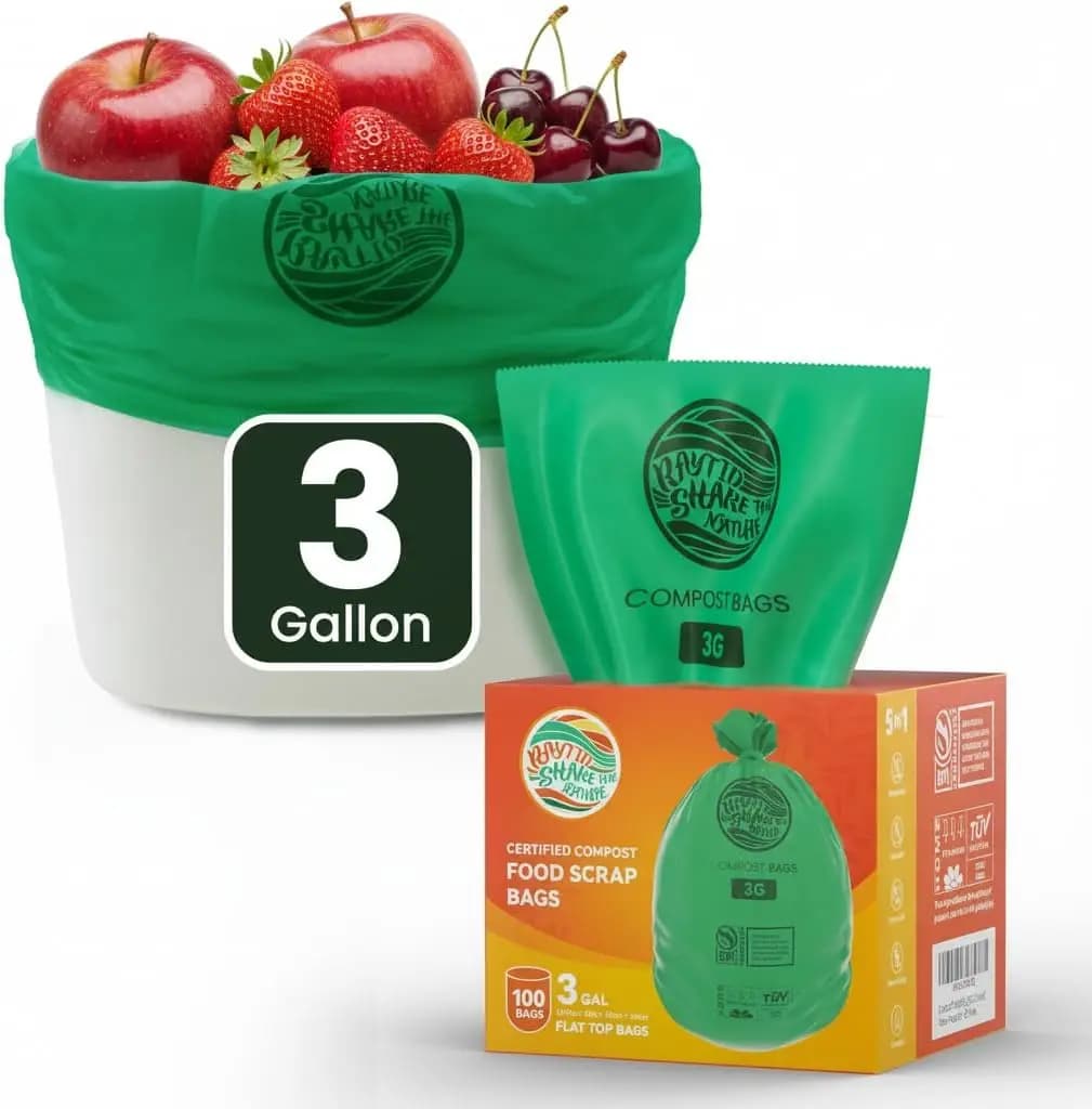 3 Gallon Compost Bags 100 Count for Kitchen Food Scrap Waste, Fit Countertop Bin with Thick 0.72 Mil
