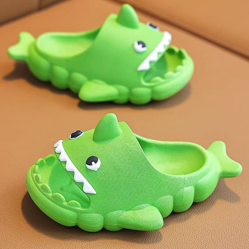 Nuove Ciabatte Estive per Bambini a Forma di Squalo, Antiscivolo per Interni, Bagno, Cartone Animato, Sandali e Pantofole per Bambini e Genitori