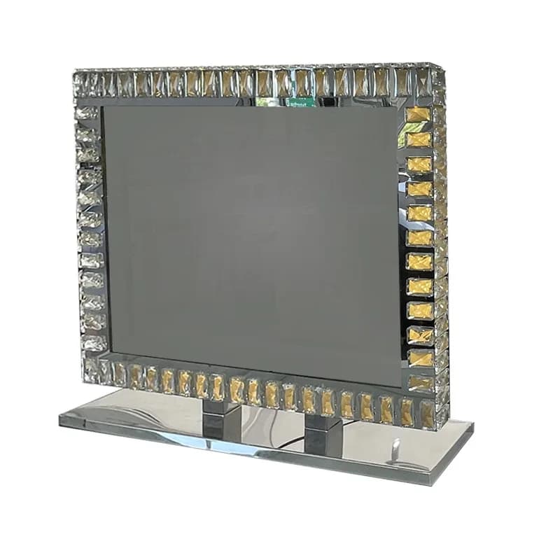 Nuovo specchio di cristallo in acciaio inossidabile Specchio da bagno a tre colori a LED Specchio da bagno mi rror Specchio per trucco da tavolo o specchio a parete r