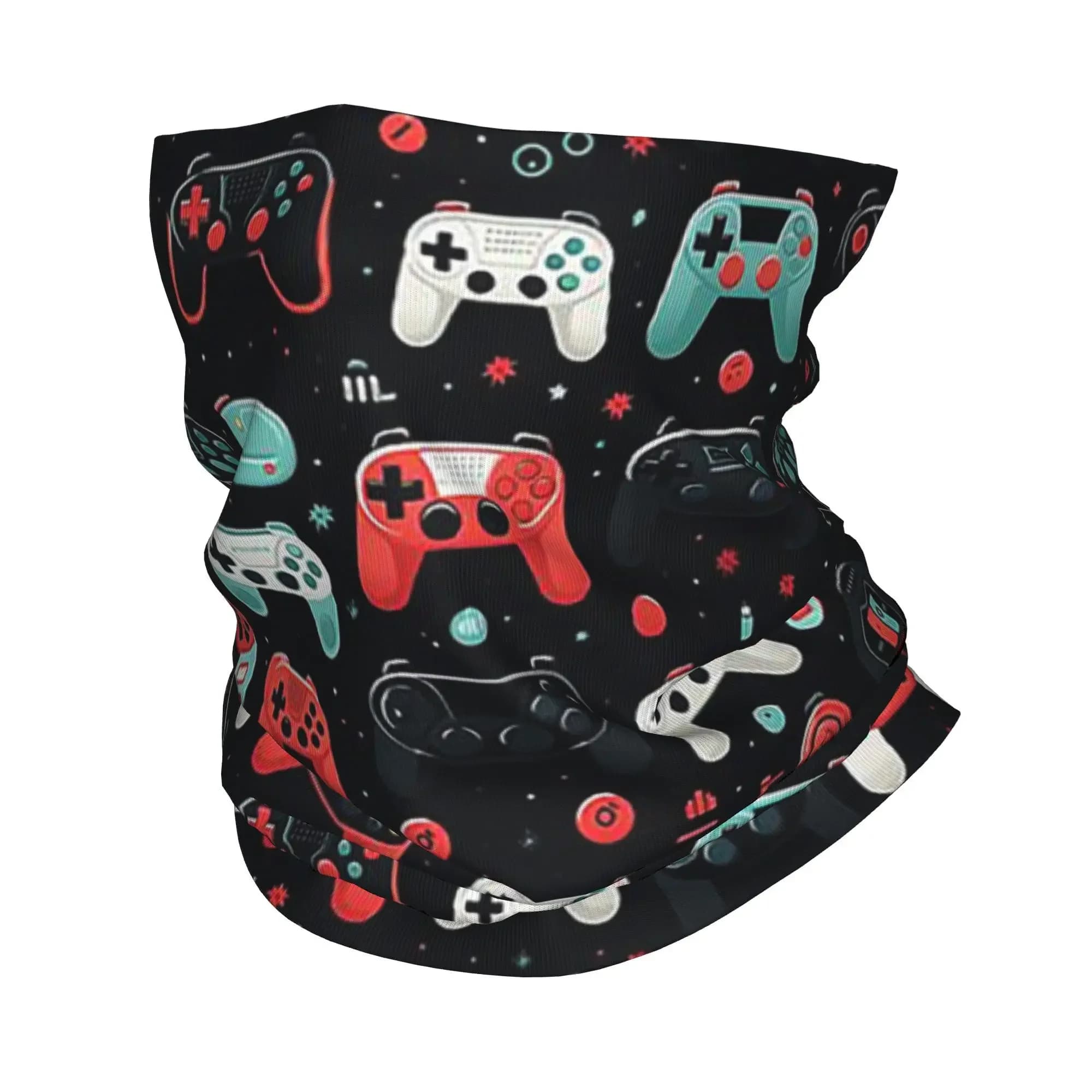 Gaming Pattern - Game Controllers Bandana Neck Gaiter Printed Wrap Scarf Multifunction Headwear Riding Unisex Adult Windproof