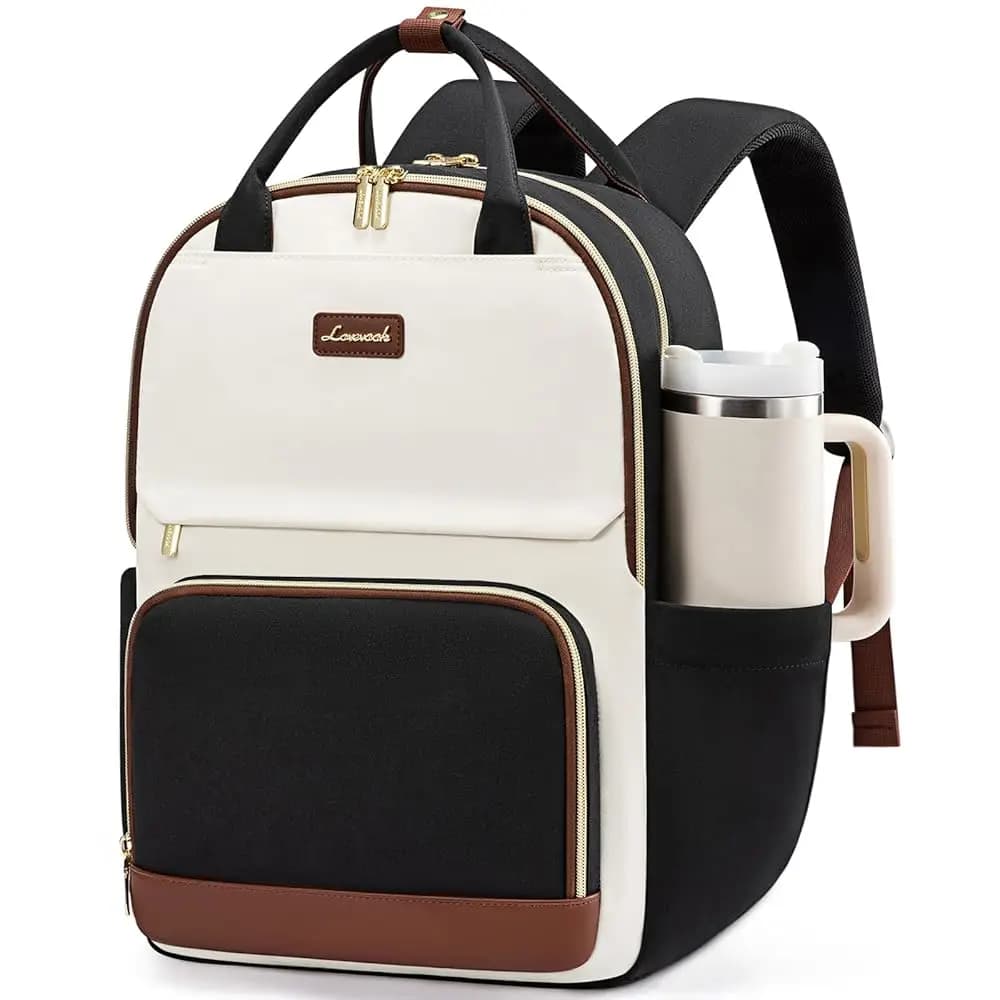 Zaino per laptop da donna con tasca porta borraccia gigante, borsa zaino da viaggio grande da 18 pollici per insegnanti e infermiere, Wate