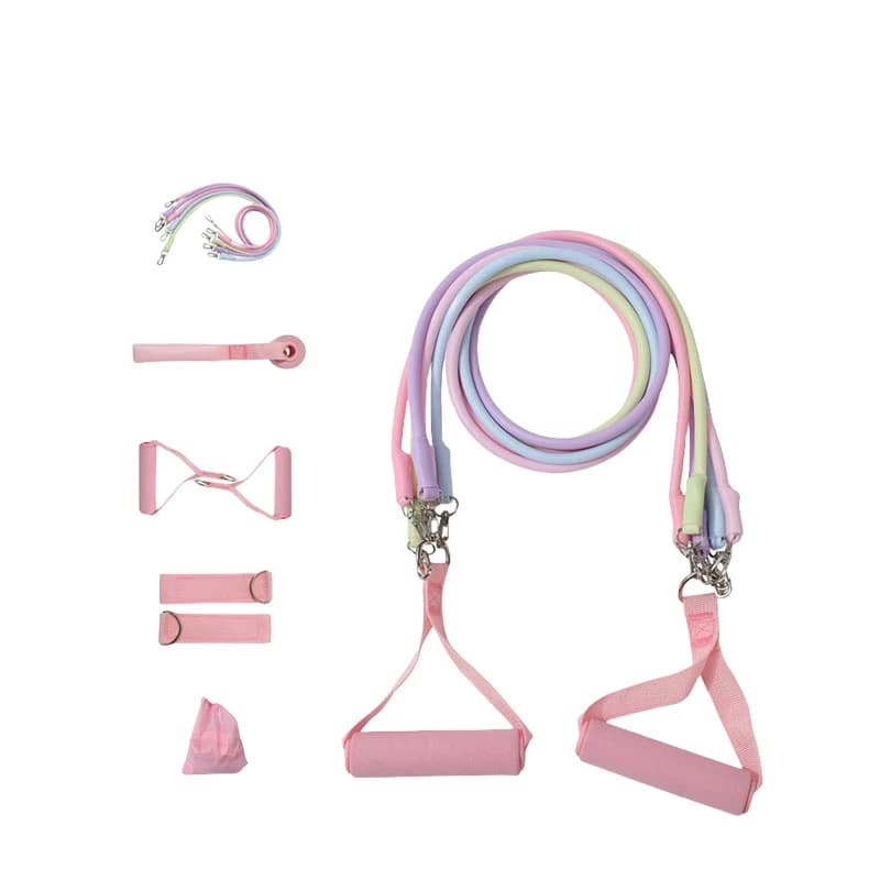 Set of 11 Bands of Resistance for Full Body Training, Portable Fitness Equipment for Home Gym