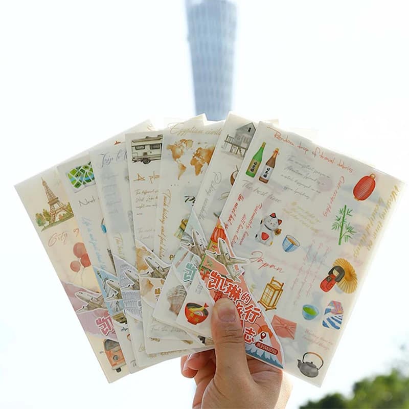 Diario di viaggio Adesivi rub-on per scrapbooking Borsa per notebook Foto Decorazioni per la casa Forniture artigianali Adesivo per trasferimento INS