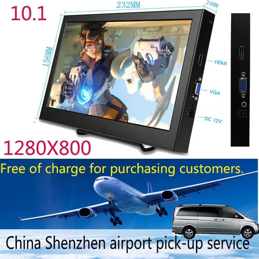 10.1/11.6/13.3/15.6 Inch Portable Display LCD HDMI-compatible VGA Input DC Power In for PC Laptop Camera TV Box DVD Scree