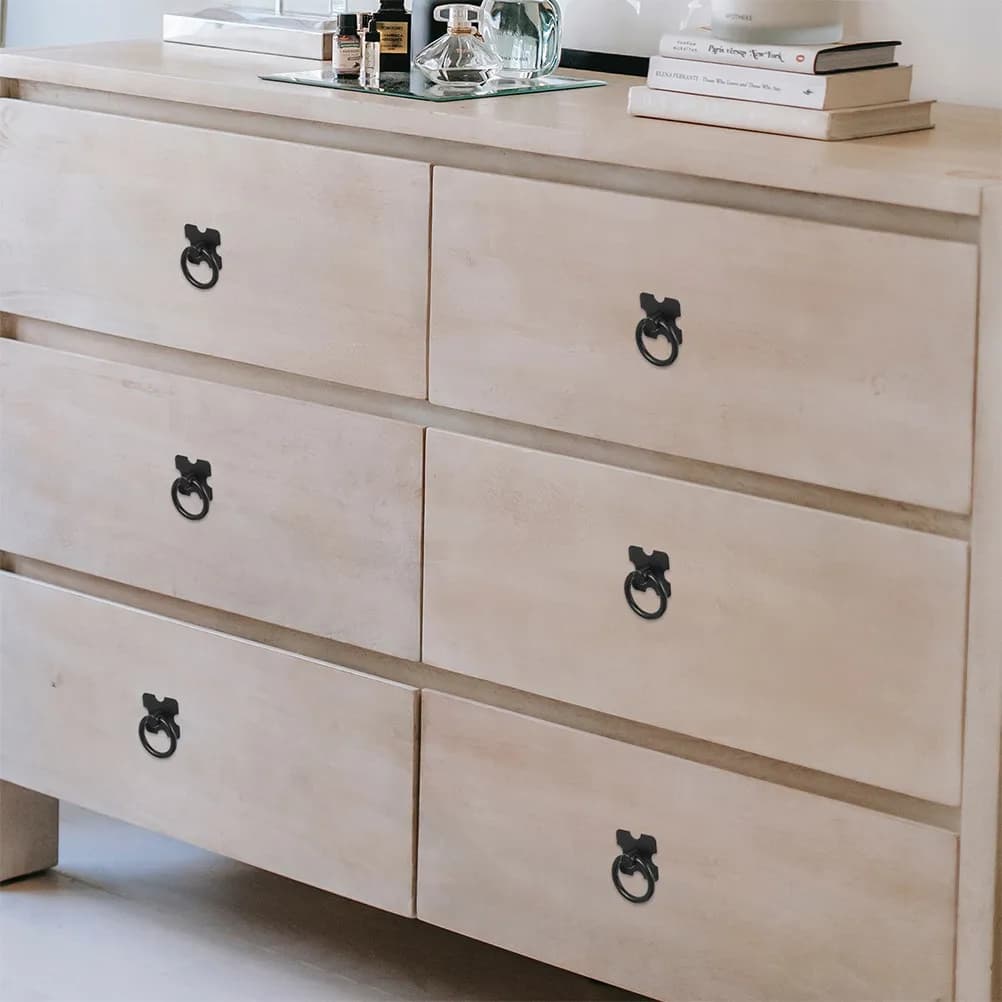 6 Pezzi Maniglie Nere per Armadietti, Pomelli Moderni in Lega di Zinco per Cassetti, Guardaroba, Credenze, Mobili, Ferramenta Decorativa