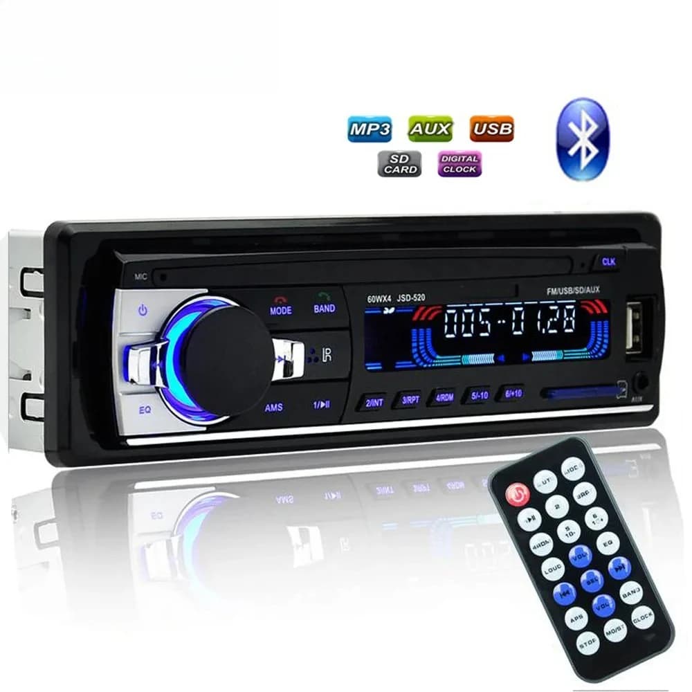 Autoradio Bluetooth 1 din lettore stereo per auto autoradio Telefono AUX-IN MP3 FM/USB/radio con telecomando
