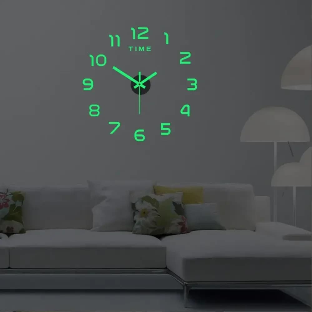 Orologio digitale da parete a LED per la casa. Decorazione murale 3D Decorazione fai da te per camera da letto Glow Soggiorno Famiglia Orologi silenziosi Giardino