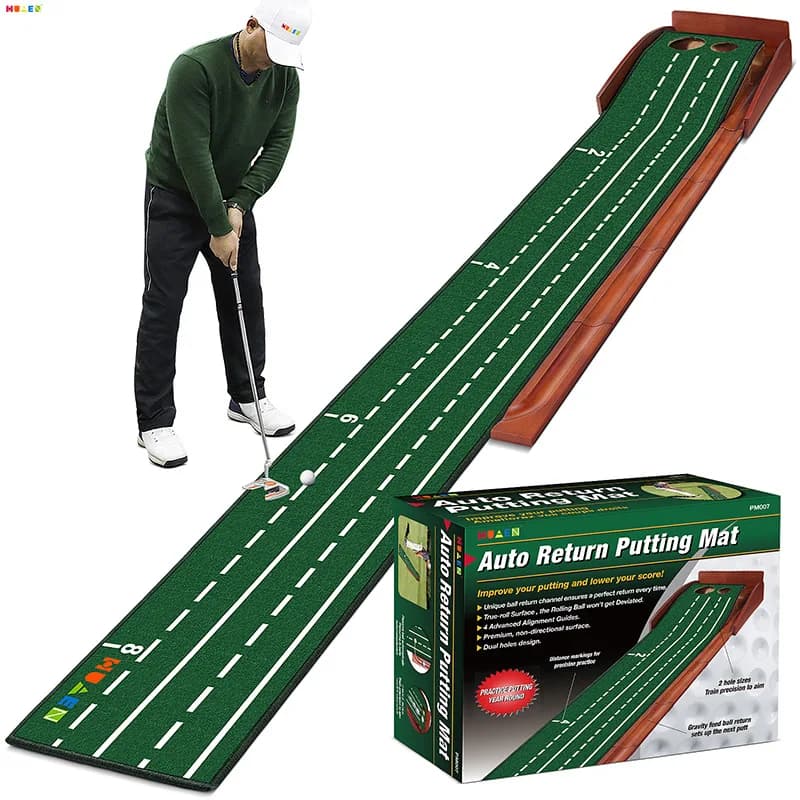 Indoor putter pad, golf putter with ball return function,