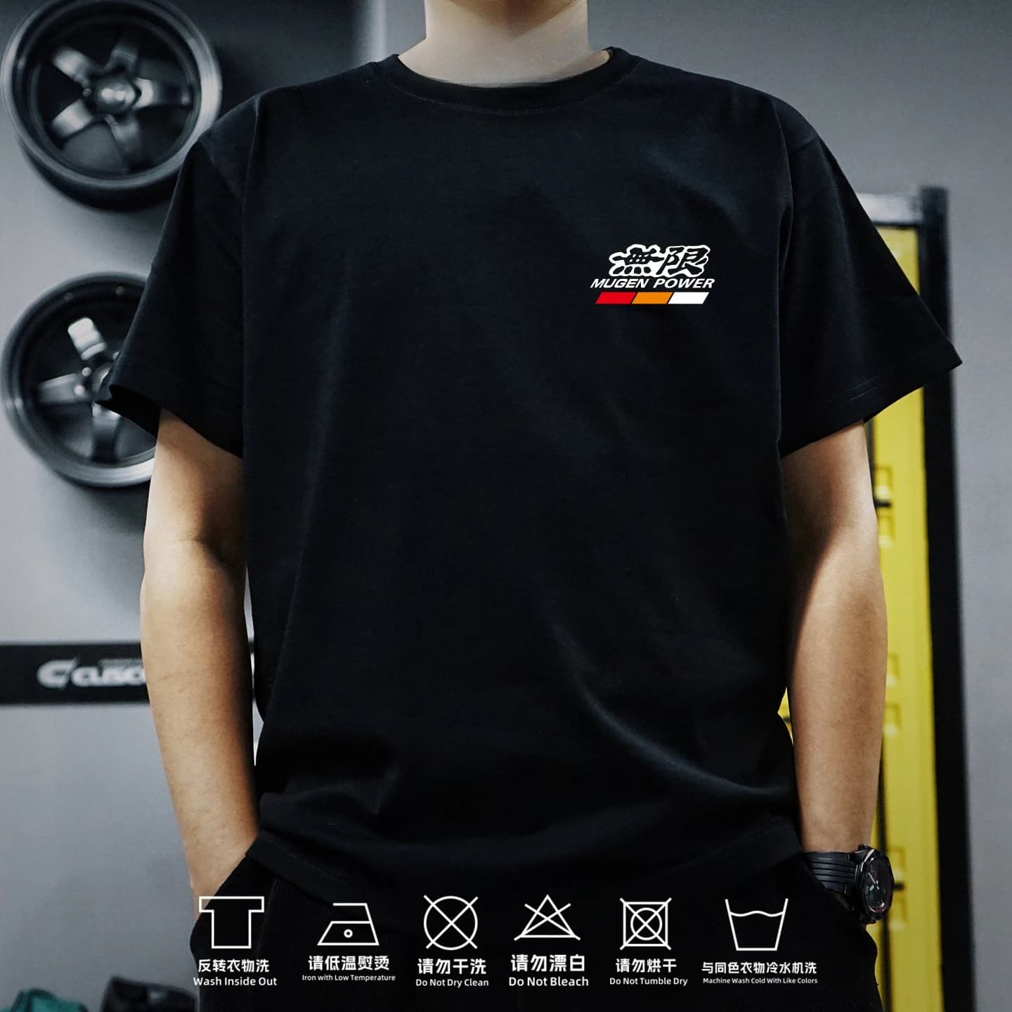 T-shirt a maniche corte in puro cotone pesante illimitato per auto modificata JDM giapponese giovanile da uomo Civic Fit Hongda MUGEN
