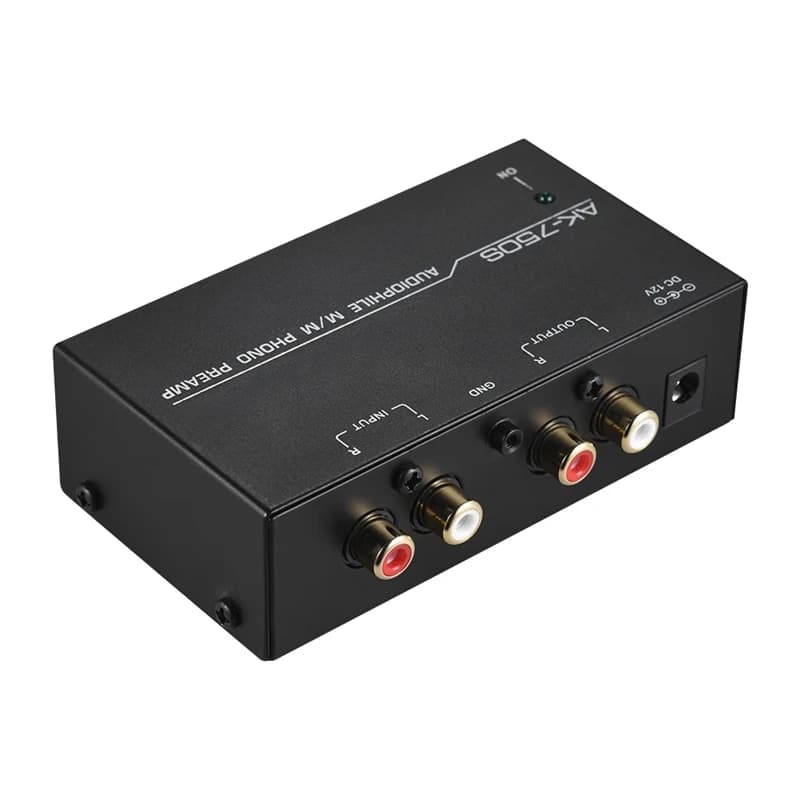 Ak-750S M/M Phono Preamp Preamplifier Amplifier US/EU Plug Adapter RCA Input and Output Interface Phono Preamp Audio MIXER